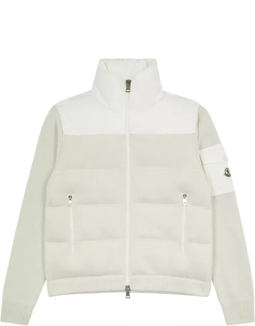 Moncler Quilted Shell and Wool Jacket - Cream