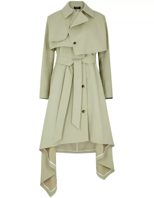 A. W.A. K.E Mode Belted Twill Trench Coat - Khaki