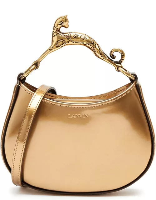 Lanvin Hobo Cat Mini Leather top Handle bag - Gold