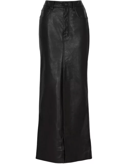 Balenciaga Leather Maxi Skirt - Black