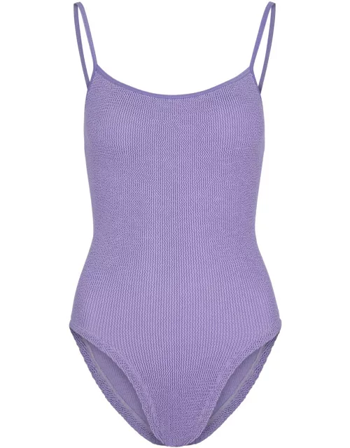 Hunza G Pamela Seersucker Swimsuit - Lilac - One