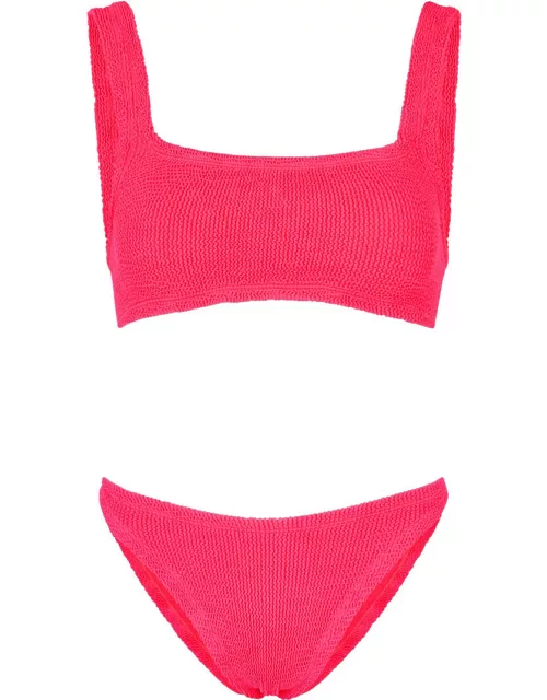 Hunza G Xandra Seersucker Bikini - Bright Pink - One
