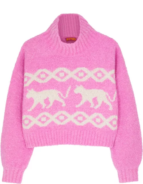 Kitri Yara Bouclé-knit Jumper - Pink
