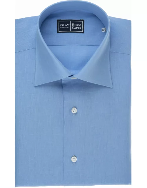 Fray Regular Fit Shirt In Azure Linen