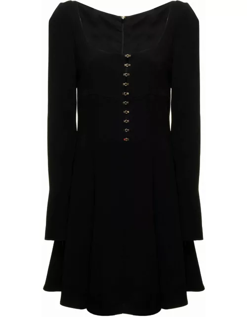 Black Viscose Corset Dress Woman Blumarine