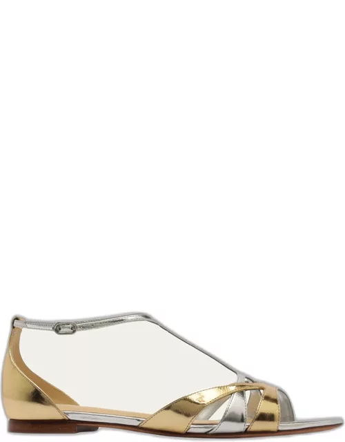 Anitta Bicolor Metallic T-Strap Sandal