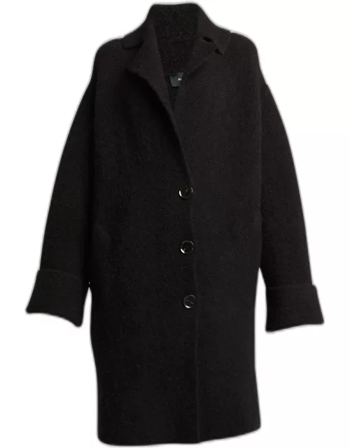 Ruth Alpaca Single-Breasted Long Coat