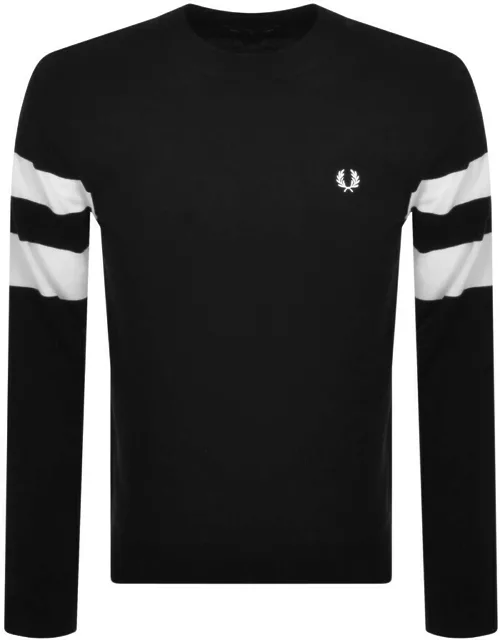 Fred Perry Tipped Sleeve Jumper Black