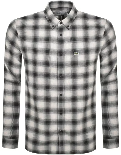 Lacoste Check Long Sleeved Shirt Black