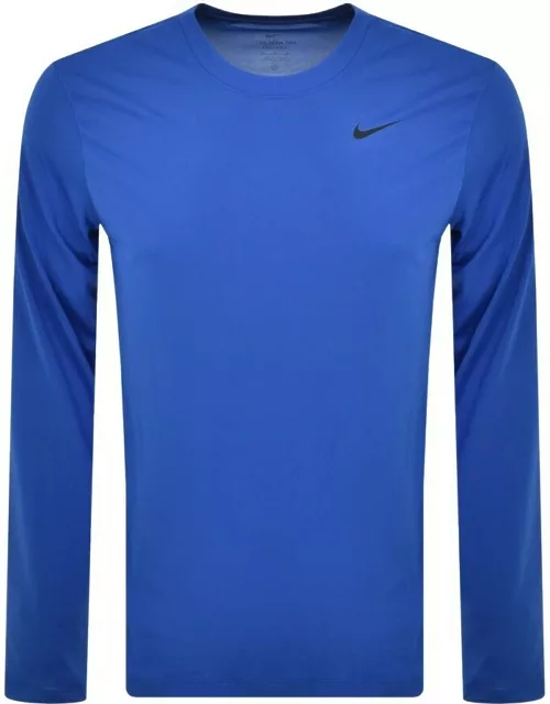 Nike Training Long Sleeve Logo T Shirt Blue