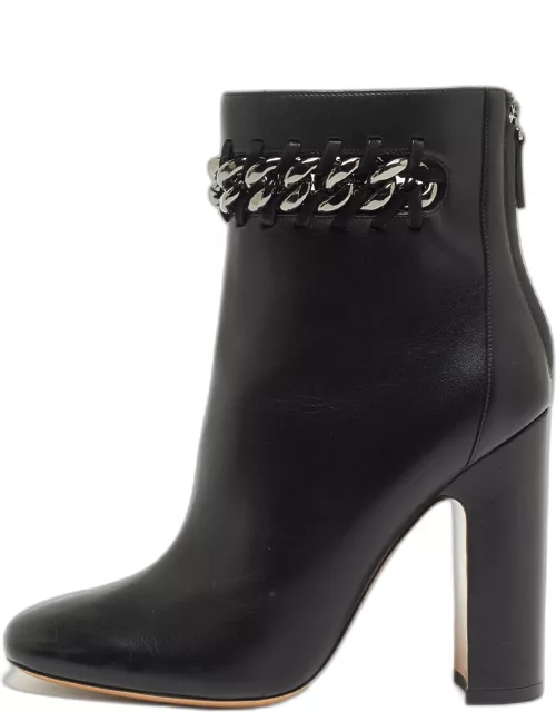 Valentino Black Leather Ankle Boot
