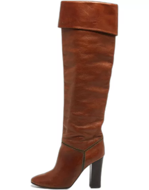 Chloe Brown Leather Knee Length Boot