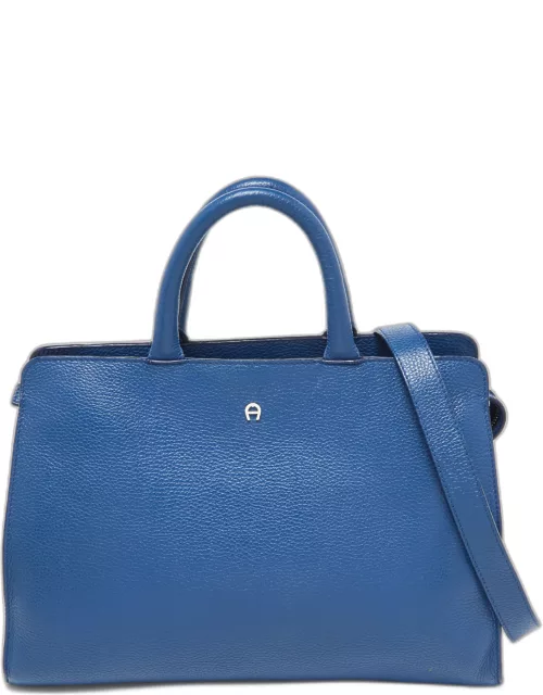 Aigner Blue Leather Cybill Tote