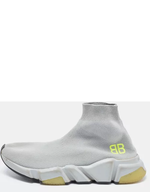 Balenciaga Grey Knit Fabric Speed Trainer Sneaker
