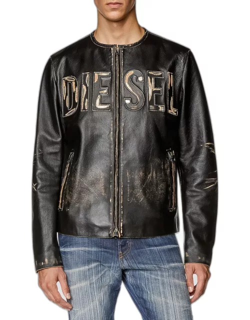 Men's L-Met Patina Distressed Leather Jacket