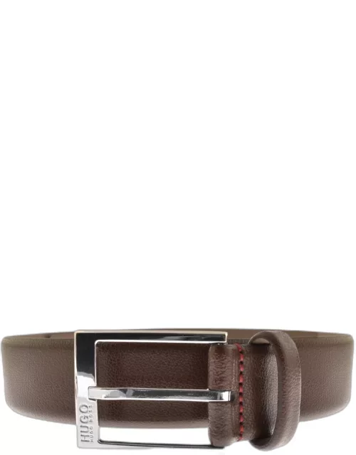 HUGO Gellot Leather Belt Brown