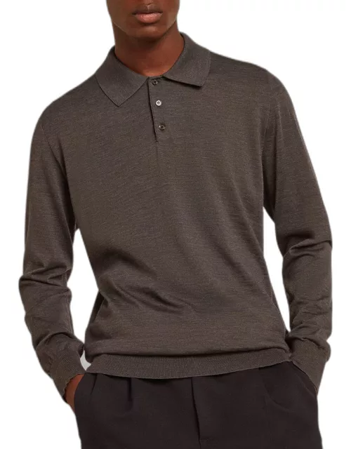 Men's Wool Knit Polo Shirt