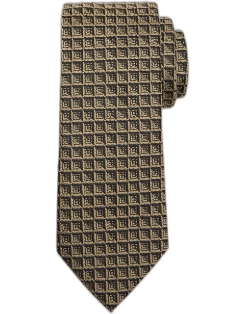 Men's Silk-Wool Geometric Jacquard Tie