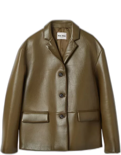 Boxy Leather Coat