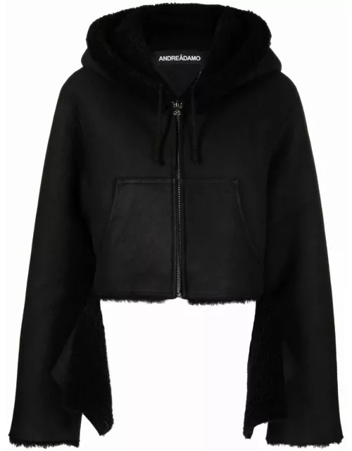 Black reversible crop jacket