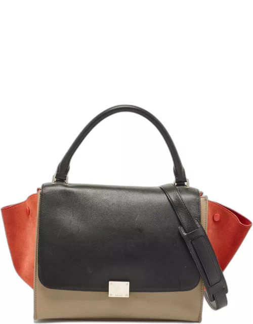 Celine Tri Color Leather and Suede Medium Trapeze Bag