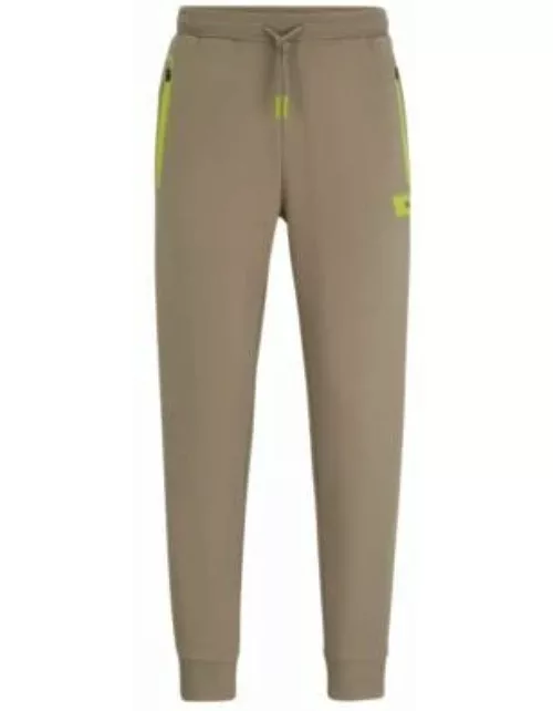 Cotton-blend tracksuit bottoms with logo stripe- Light Green Men's Jogging Pant