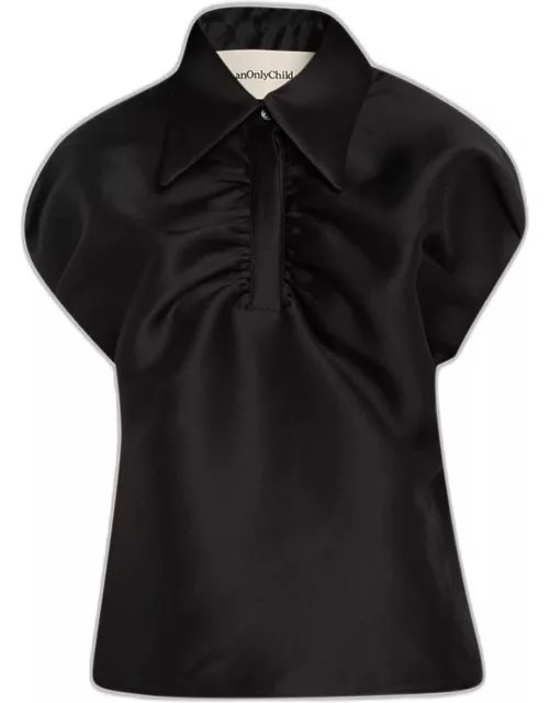 Ruched Collared Shirt