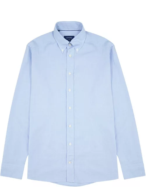 Eton Blue Piqué Cotton Oxford Shirt