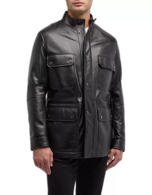 Men's Leather Field Jacket