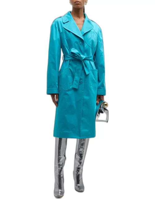 Satin Patch Trench Coat
