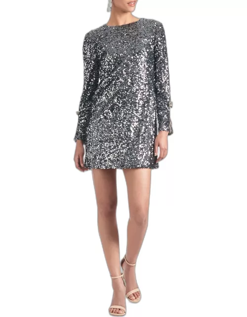 Lily Sequin Bow-Embellished Mini Dres