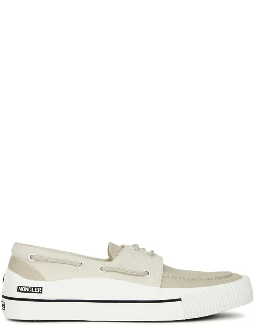 Moncler Pier Canvas Sneakers, Sneakers, Canvas, Round Toe, Panelled - Beige