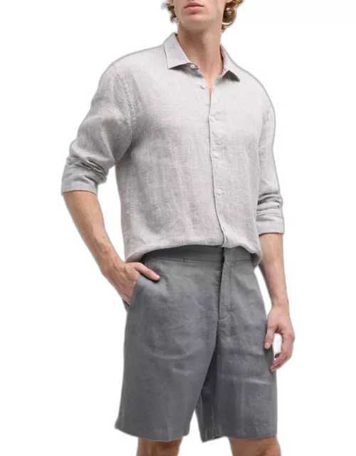 Men's Linen Button-Down Shirt