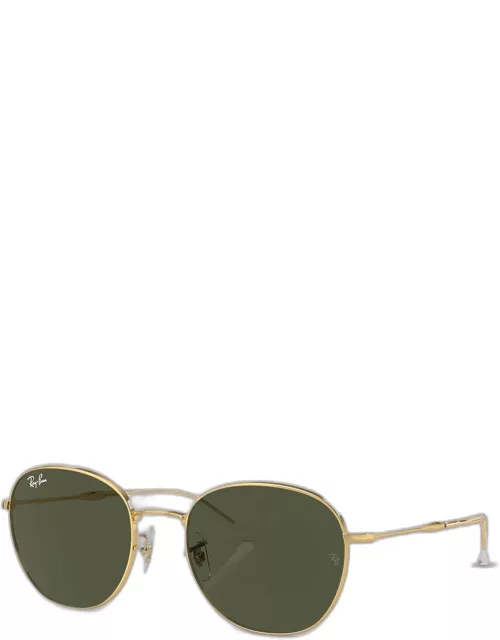 Sleek Metal Round Sunglasses, 55M