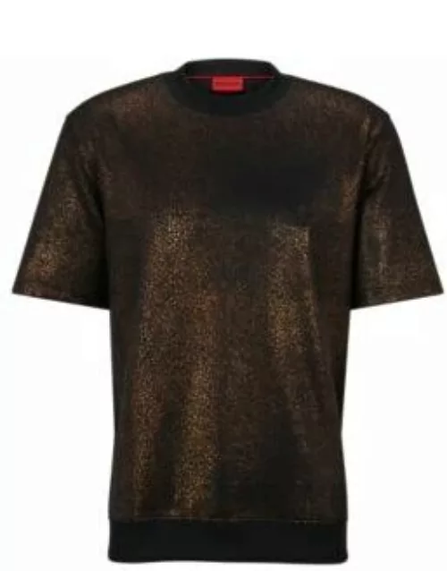 Relaxed-fit short-sleeved T-shirt with seasonal print- Black Men's T-Shirt