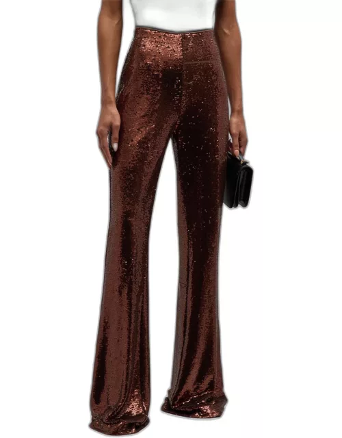 Honor Sequin-Embellished Flare Pant