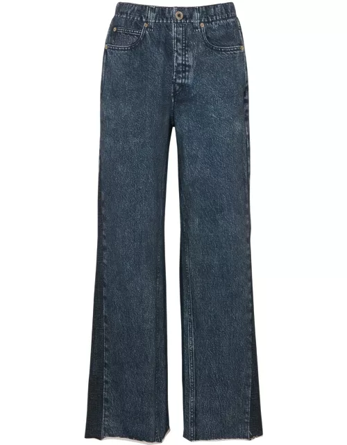 Rag & Bone Miramar Jeans-print Cotton Trousers - Dark Blue
