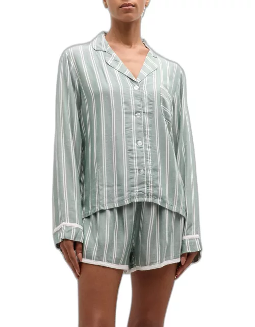 Stripe Hype Long-Sleeve & Shorts Pajama Set