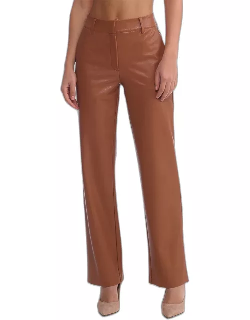 Faux-Leather Full-Length Trouser