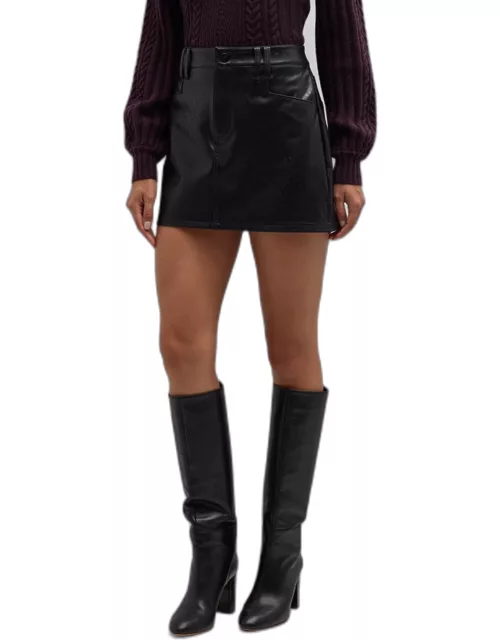 Tarra Faux-Leather Midi Skirt