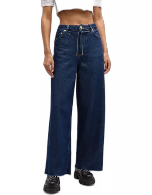 Wide-Leg Drawstring Jean