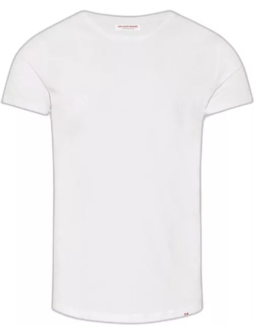 Ob-T - White Tailored Fit Crew Neck T-Shirt
