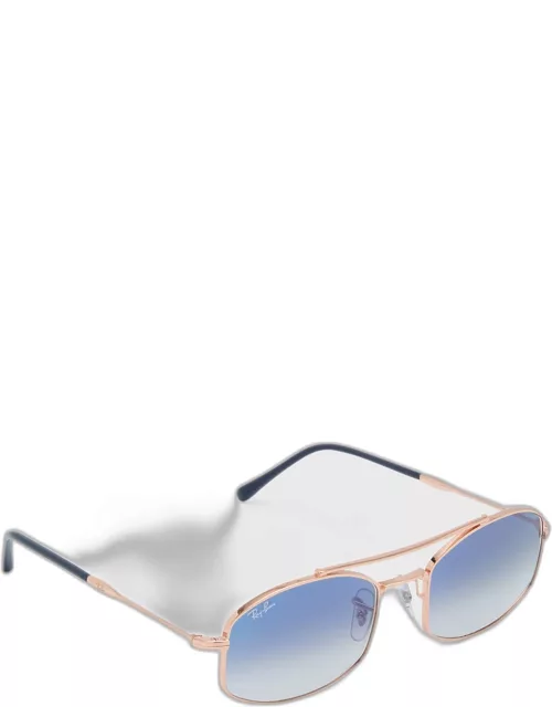 Gradient Metal Aviator Sunglasses, 54M