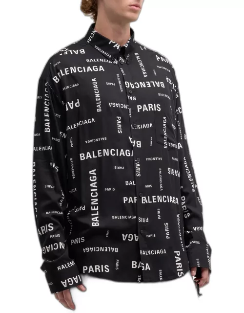 Men's Bal Paris Allover Minimal Shirt Large Fit