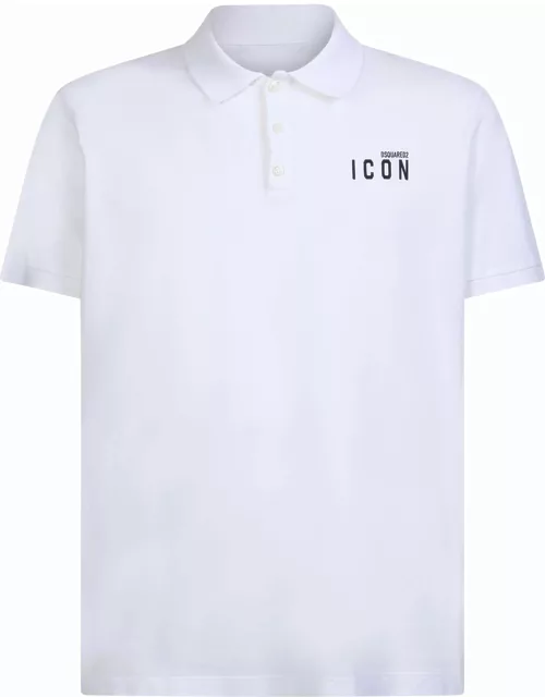 Dsquared2 Be Icon Dyed Tennis Polo In White