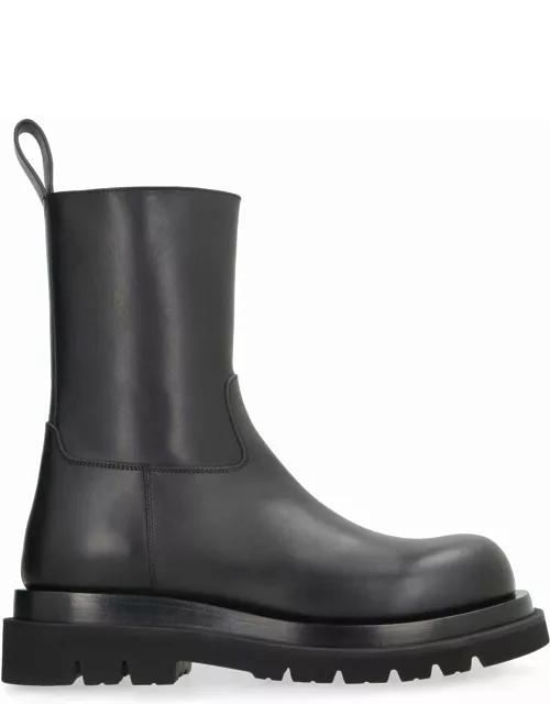 Bottega Veneta Lug Black Leather Boot