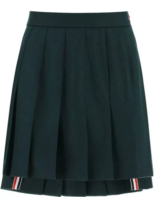 THOM BROWNE flannel mini pleated skirt