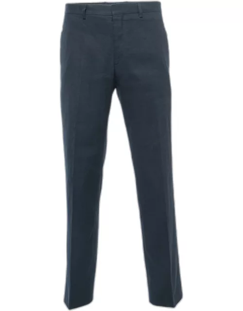 Joseph Navy Blue Linen Blend Trousers