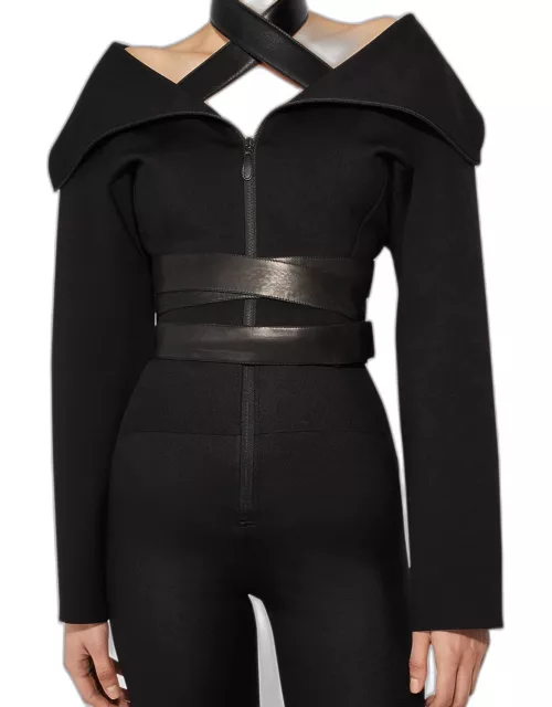 Wrap Fitted Crop Jacket