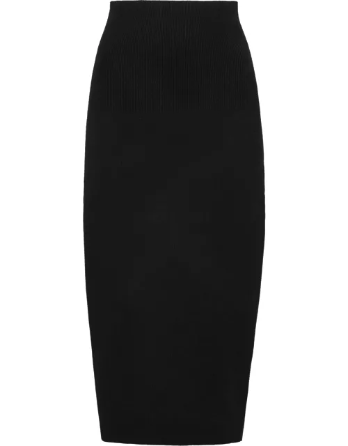 Victoria Beckham Stretch-knit Midi Skirt - Black
